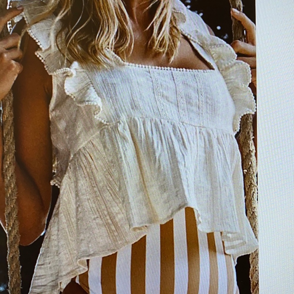 Ruffle top free people never worn